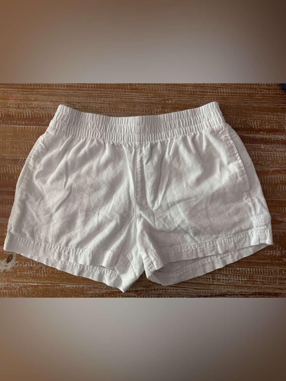Old Navy White Linen blend Shorts, white, small